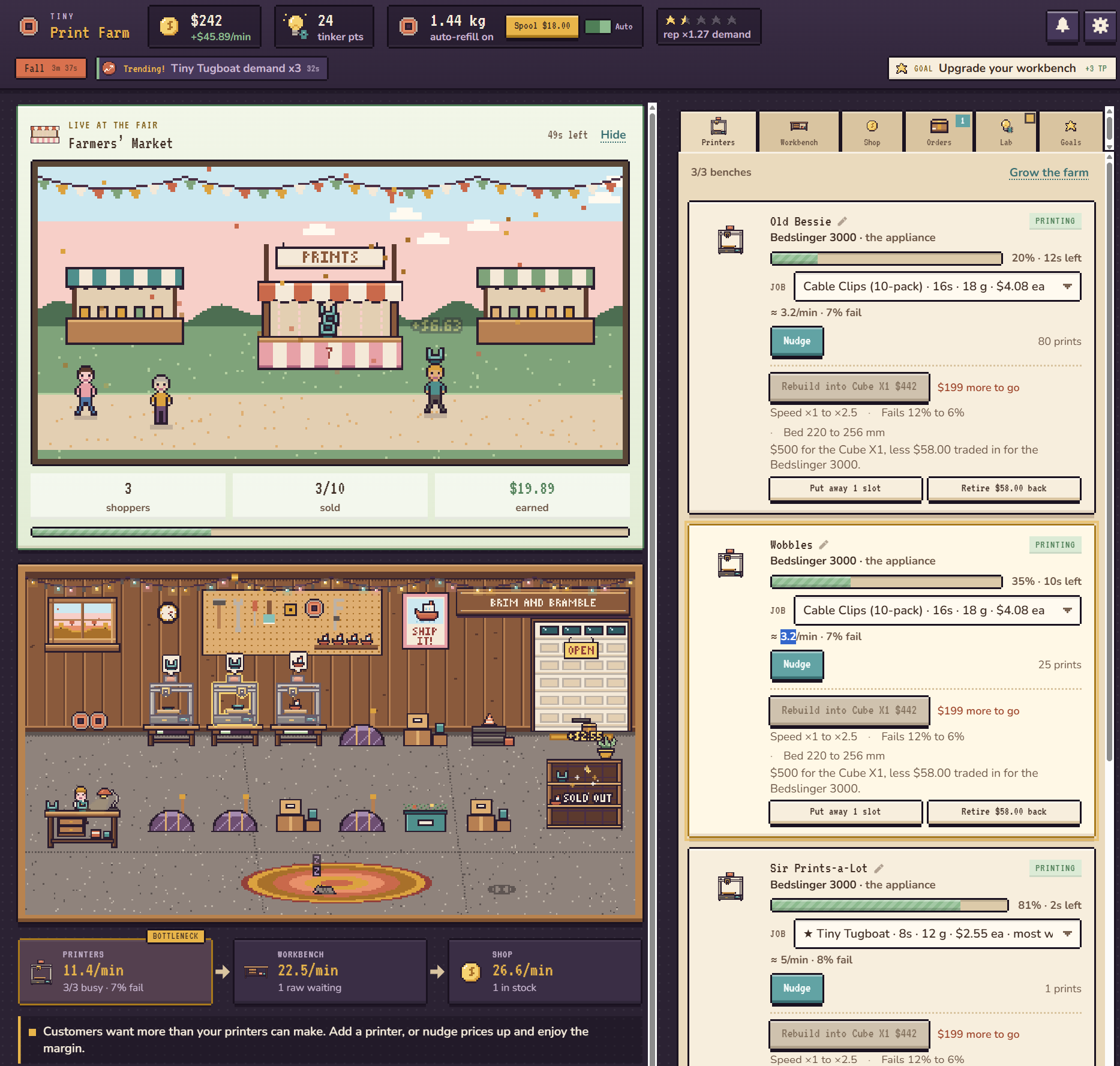 Tiny Print Farm gameplay detail for Print it